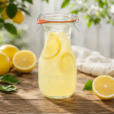 Zitronenlimonade in WECKflasche Grafik Rezepte mit Weck und Twist-Off Gläsern 4